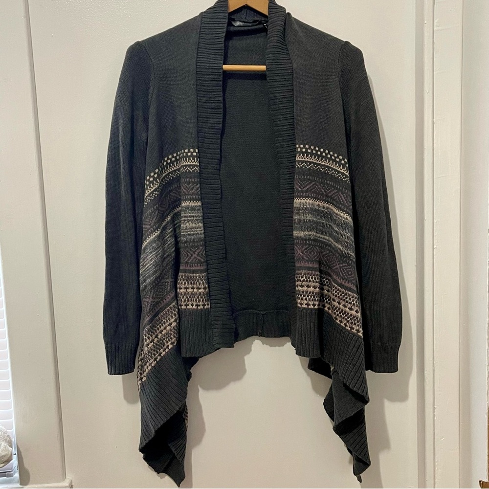Dark Academia Boho Style |  Fair Isle Waterfall Aztec Open Front